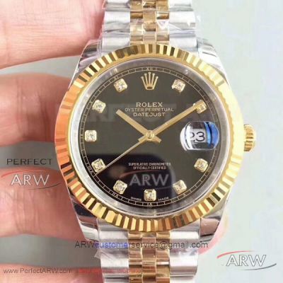 EW Factory Rolex Datejust II 41mm 126331 Black Dial 2-Tone Jubilee Band Swiss Cal.3235 Watch